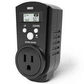 EconoHome Digital Plug in Thermostat - Programmable Thermostat with LCD Screen, Temperature Control & Power Buttons - Compatible with Wall Mount & Portable Heater, Air Cooler, Greenhouse Fans