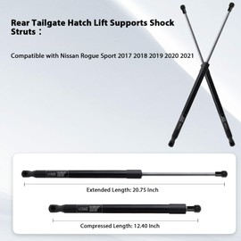 Lazmllcan Qty(2) Rear Trunk Tailgate Lift Support Shock Struts for Nissan Rogue Sport 2017 2018 2019 2020 2021 Replaces 904506MA0A, PM3802