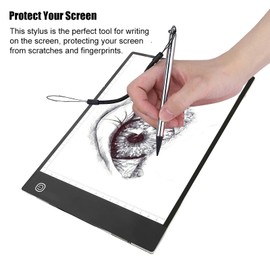 ASHATA Skipping Rope Touchscreen Pen, Portable Practical Touch Pen Anti-Scratch Highly Sensitive Stylus Touch Screen Stylus Compatible with Resistive Touchscreen Devices (Silver)