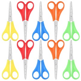 10 PCS Children Safety Scissors, Child Craft School Scissors Blunt Tip Kids Preschool Training Scissors With cm-scale Left and Right Handled Scissors For Student Scrapbooking Paper Cutting Teaching