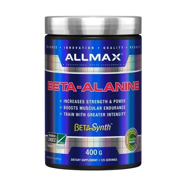 Pre Entreno Allmax Beta Alanina 400 Gramos 125 Porciones Sabor