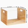 Sbanmao Clear Acrylic File Box Organizer, Bamboo Hanging Folder Storage