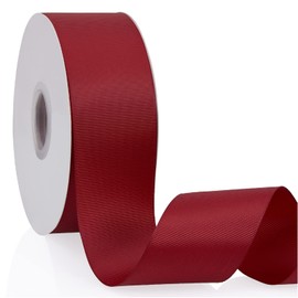 Cinta de grogrén de doble cara de color borgoña de 2 pulgadas x 50 yardas para envolver regalos, bodas, fiestas, manualidades, lazos para el pelo, flores, decoración del hogar