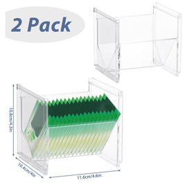 2 x Plastic Tea Box, Tea Storage, Stackable, Clear Tea Bag Box for Tea Bag, Tea Organiser for Kitchens, Coffee Pods, Tea Boxes, Pantry Tea Bags