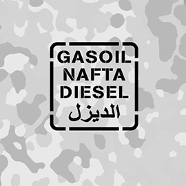 Sticker Diesel Gasoil NAFTA US Army Fabric 10 x 10 cm A651