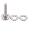 100 PCS #8 Stainless Flat Washers, 7/16" Outer Diameter, 18-8
