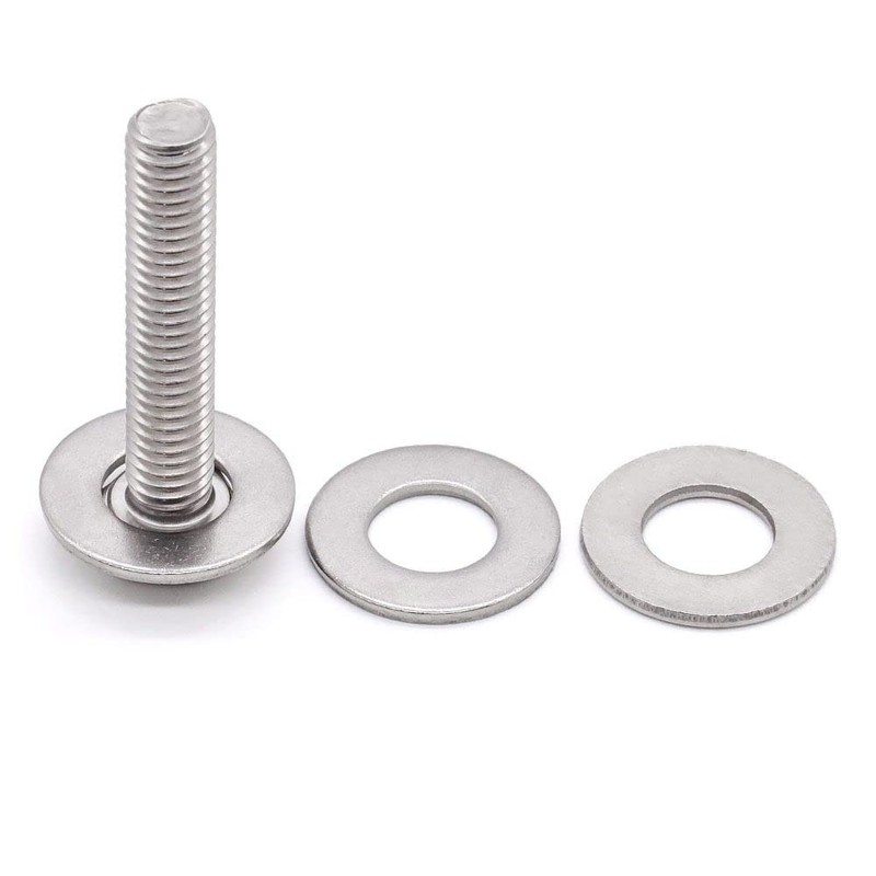 100 PCS #8 Stainless Flat Washers, 7/16" Outer Diameter, 18-8