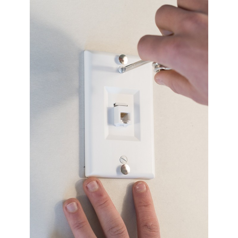 Legrand On-Q WP3467WH Phone Wall Plate, Keystone Wall Plate with