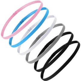 GeorgeX Diadema Deportiva 6 Paquete Diadema Deportiva Antideslizante Banda para la Cabeza Elástica Ligas Deportivas para Cabello Banda para Sudor para Correr Yoga para Mujeres y Hombres