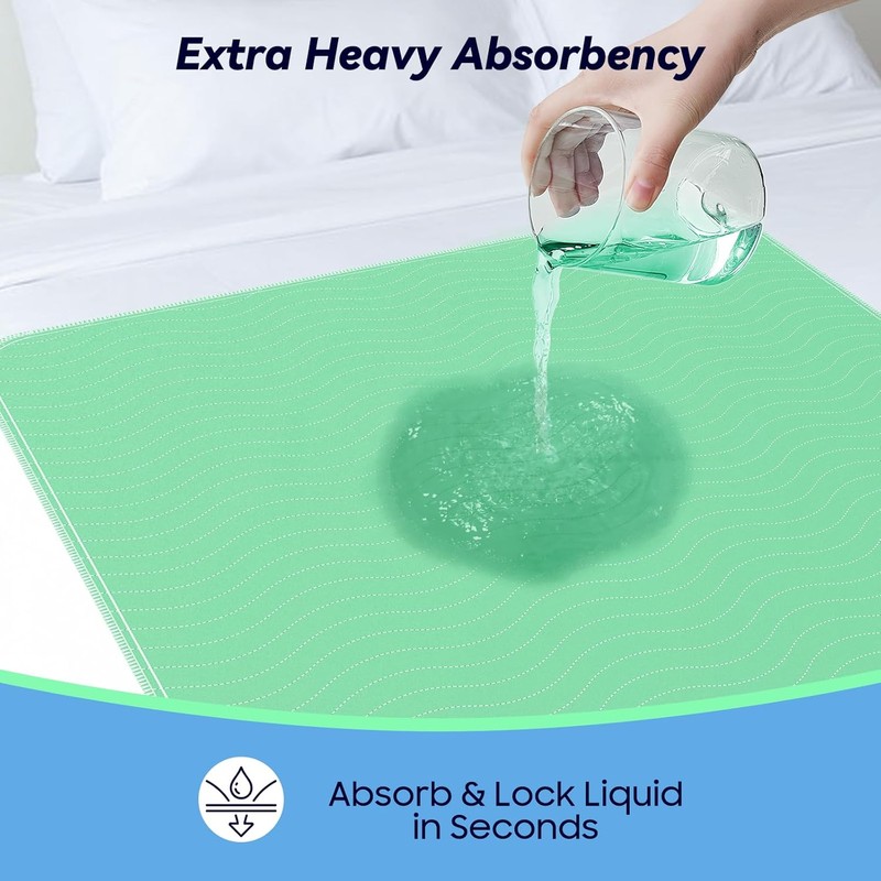 2 Pack 36” x 54” Extra Heavy Absorbency Washable Underpads,