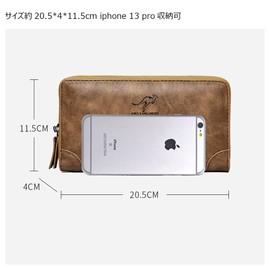 Whatna Leather Mini Second Bag, Men's Bag, Long Wallet, Card Slot, Coin Purse, Bill Compartment, RFID Skimming Prevention, 7 Card Storage, 2 Compartments, Smaller, Clutch Bag, Handheld Bag, Men's