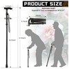 Folding Walking Cane for Men & Women, Adjustable 5-Level Height,