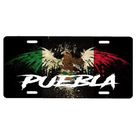 Puebla Mexico Aluminum License Plate Sign Placa 6" x 12"