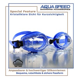 Aqua Speed® Lumina Swimming goggle (optical lenses to correct short-sightedness; half-step increments from -1.5 to -6.0 and -7,0 and -8.0; Anti-Fog; UV Protection), -4.5; Lumina / blue / tinted