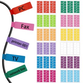 Cable Labels,Cable Tags,360pcs Waterproof Tear Resistant Wire Labels,Cord Label Can Write On,Wire Label,Write On Tags,for Home Office Management(12 Colours)