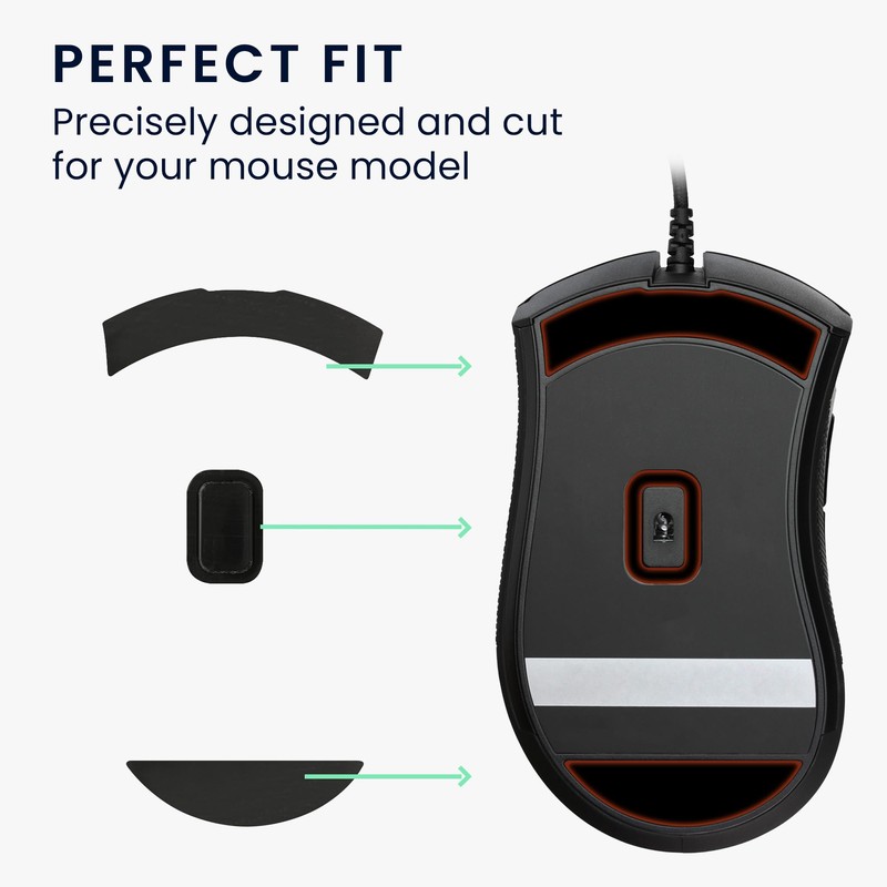 kwmobile Mouse Feet Replacement Compatible with Razer DeathAdder Elite Computer