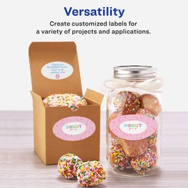 Avery Matte White Oval Labels with Sure Feed, 1.5" x 3", 250 Matte White Printable Labels