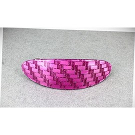 Perfect Hairstyle with Our Hair Accessories - Pink Barrette Oval Plastic Curved Hair Clip 3 7/8" Long 1" Wide Sparkly Fashionable Hair Accessory Hair Jewelry Accessories for Lady Women