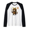 Cat Samurai King Warrior Armor Japanese Moon Raglan Baseball Tee