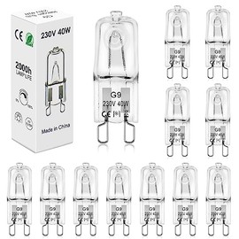 BROTOU BROTOU 12er Pack G9 Halogenlampen, G9 Halogen Leuchtmittel 40W 230V 2800K Dimmbare Glhbirnen fr Backofenlampe Mikrowellen Herd Deckenleuchten (12er-40w)