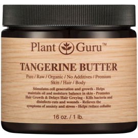 Tangerine Body Butter 16 oz. 100% Pure Raw Fresh Natural Cold Pressed. Skin Body and Hair Moisturizer, DIY Creams, Balms, Lotions, Soaps.