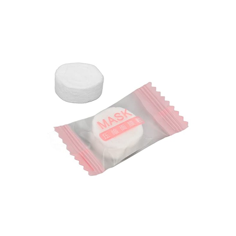 100 Uds Mascarilla Facial Comprimida Desechable de Algodón Puro DIY