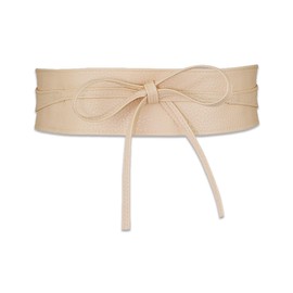 CCAIPU Women Leather Wide Waist Elastic Cinch Belt Ladies Corset Fashion Obi Belt for Dress (Khaki)