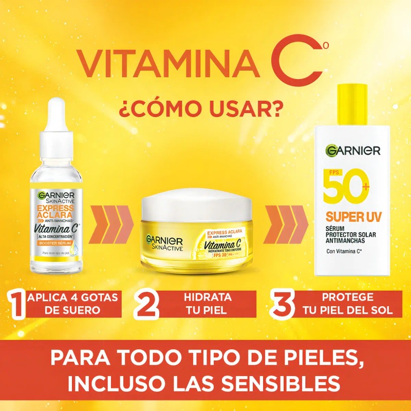 Kit Garnier Express Aclara Serum Crema Protector Solar