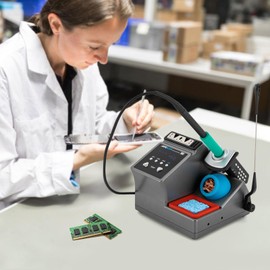 A9 Precision Soldering Station with 3 Soldering Tips, 120W LED Display Digital Soldering Iron Station Kit °C/°F Conversion, Fast Heating 212℉-842℉, C-210/C-245 Heating Core Compatible
