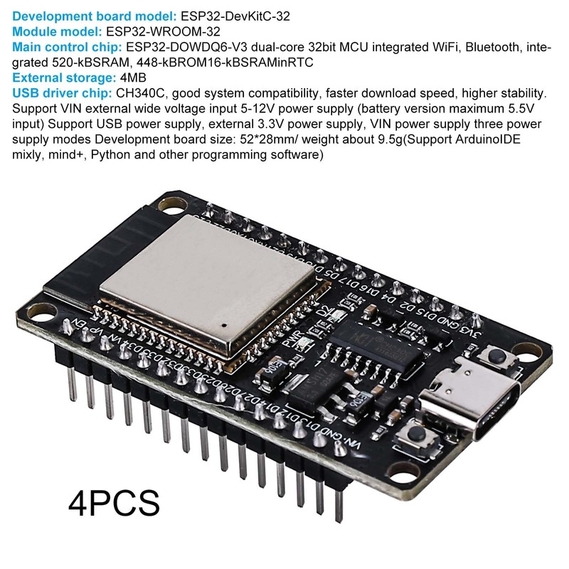 Behogan 4 pieces ESP32 development board NodeMCU modules, ESP-32S development