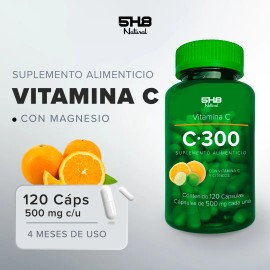 5h8 Vitamina C300mg Refuerzo Inmune 120 Caps Para 4 Meses Sabor Sin sabor