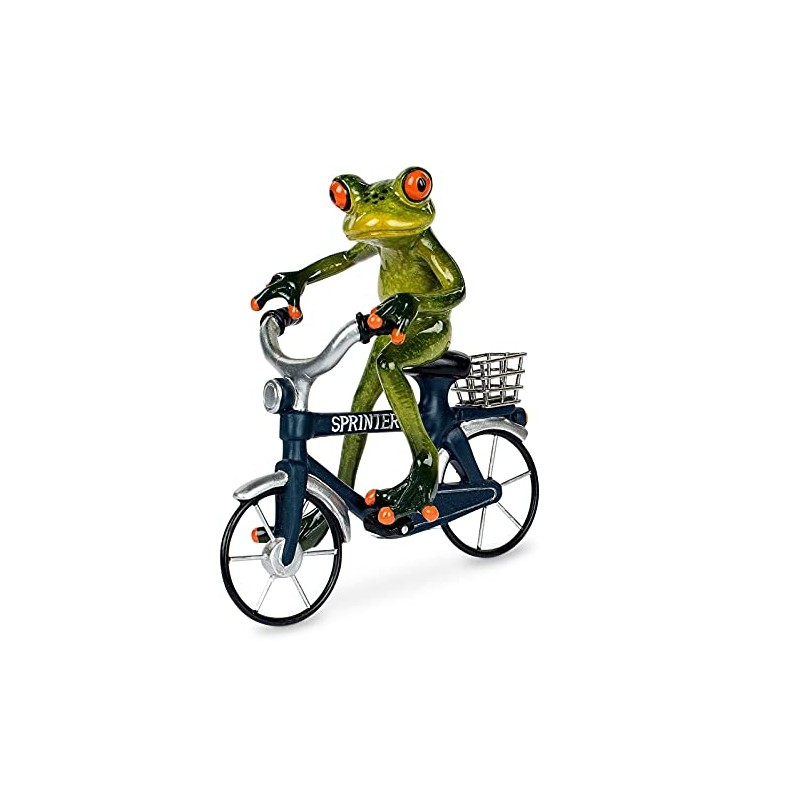 formano Funny frog figure frog on bicycle blue poly 17