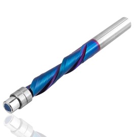 Yakamoz 1/4 Inch Shank Bottom Bearing Downcut Spiral Flush Trim Router Bit, Nano Coated Carbide Spiral Flush Trim Bit Down Cut CNC Milling Tool 1-1/8 Inch Cutting Length