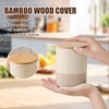 ALSKHEAS Ceramic Canister with Airtight Seal Bamboo Lid, Two-tone Kitchen