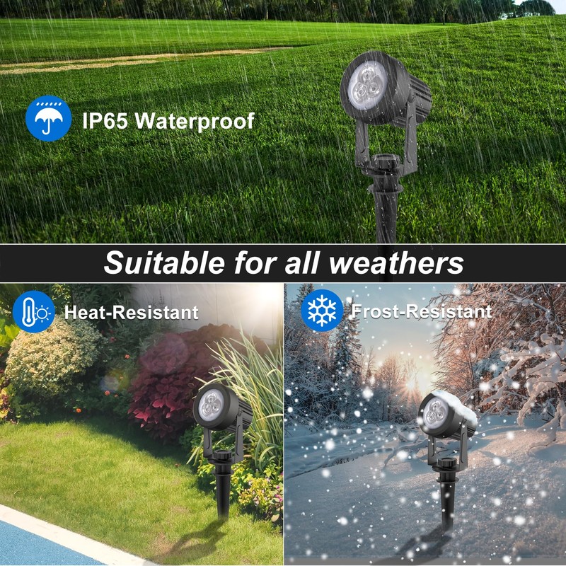 CREPOW Blue Solar Spot Lights Outdoor,2 Pack Solar Landscape Spotlights