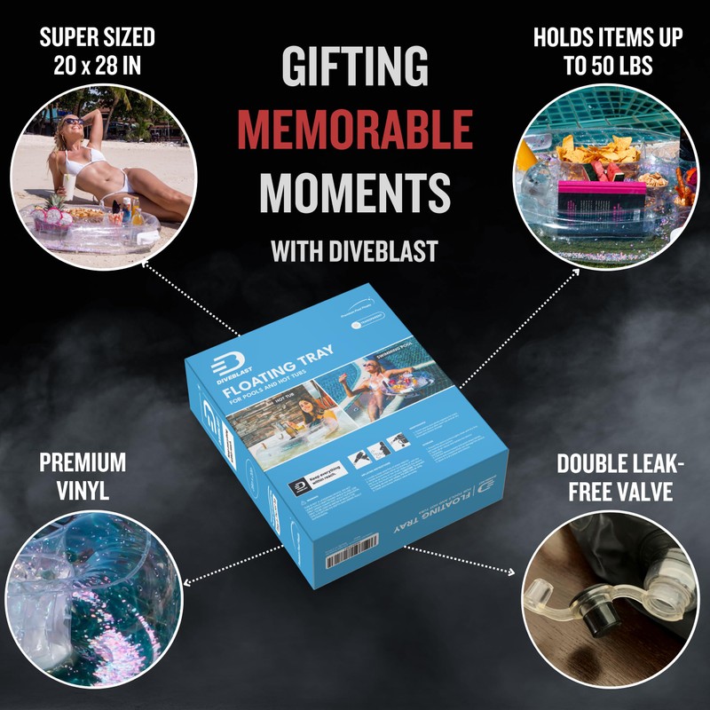 DIVEBLAST: Transparent Floating Drink Holder for Pool, Hot Tub Accessories