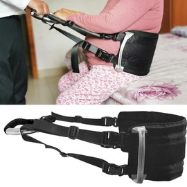 Patient Elderly Senior Help Getting Pull Up Sit to Stand Walking Aids Transfer Gait Belt Medical Lift Leg Sling Adjustable Strap with Anti-Slip Handicap Grab Bar Assist Drive AidLot Black Cover