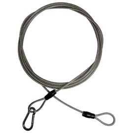 SSACK 4mm(5/32inch) 3.3ft 5ft 6.6ft 9.9ft Braided Stainless Steel Coated Security Cable Luggage Lock Safety Cable Wire Double Loop Lightweight (9.9ft)