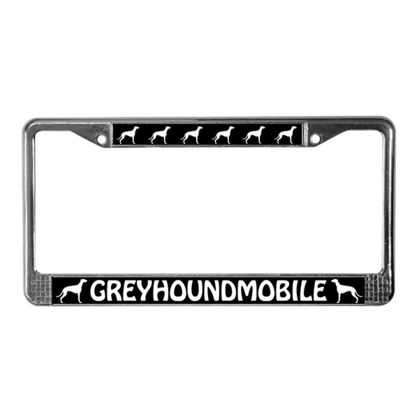 CafePress Greyhoundmobile License Plate Frame Chrome License Plate Frame, License