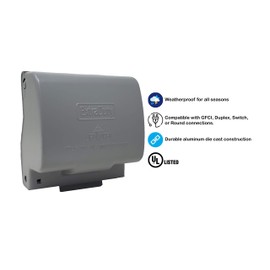 1-Gang Horizontal Metal Weatherproof Lockable While In Use Outdoor Outlet Receptacle Cover, 7-in-1 Configurations