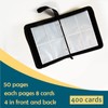 Trading Card Binder Sleeves ONLY, 4Pocket, 400Cards 50 Removable Sleeves,