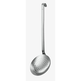 Rösle Hook Slotted Spoon Diameter 12 cm, Stainless Steel 18/10, Flat and Coarse Perforated, Gastro Quality, Dishwasher Safe, 10052