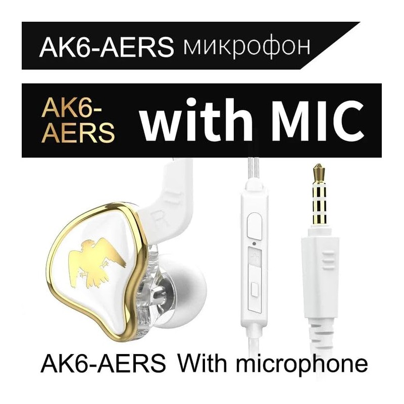 QKZ AK6 Ares Dynamic Wired Earphones HiFi Music Sport Earbuds