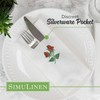 SimuLinen Double Rose Disposable Dinner Napkins with Pocket for Utensils,