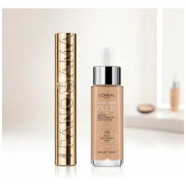 Kit L'oréal: Máscara De Pestañas Voluminizadora Waterproof + Sérum True Match Nude 30ml