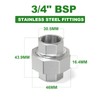 TAISHER 2 PCS 304 Stainless Steel Union，3/4" BSP Female Cast