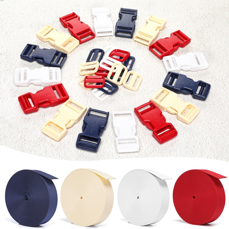 BEYOURD Buckle and Strap Set, 10 Yards Polyester Webbing Strap