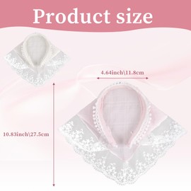 FdcLixuvol 2 Pcs Lace Head Scarf for Women, White Hair Bandanas Triangle Scarf Non-Slip Soft Headband Cute Lightweight Head Covering Headscarf Headband for Hair Styling Decor