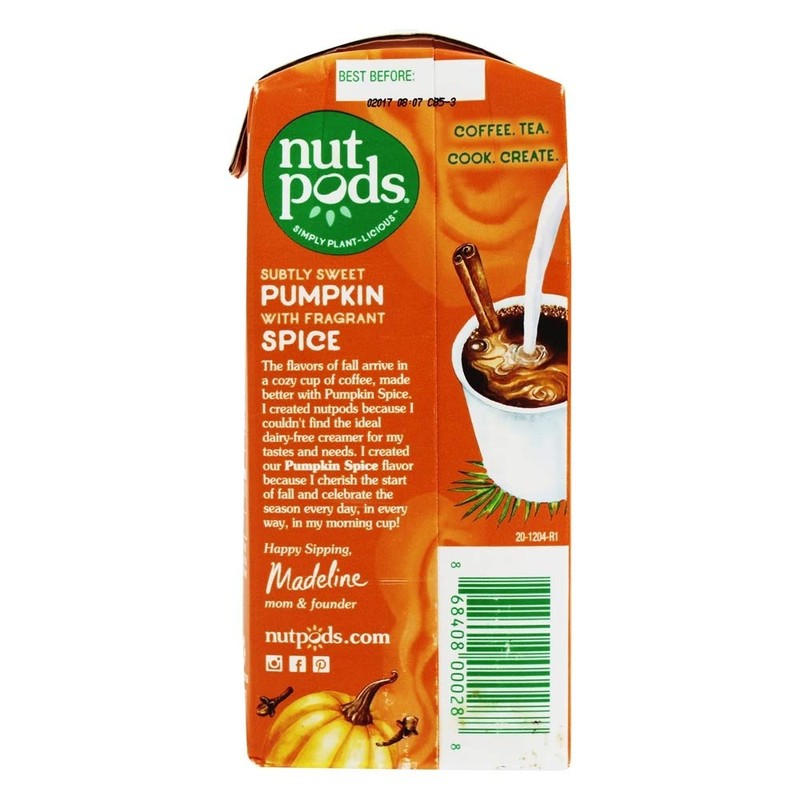Nutpods, Dairy Free Pumpkin Spice Creamer, 11.2 Fl Oz