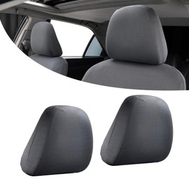 ijuicy 2 PCS Headrest Covers for Cars, Soft Dust-Proof Seat Protector Covers, Seat Headrest Cover Replacement, Breathable Fabric Seat Head Rest Covers, Universal for Most Cars, Trucks, SUVs (Gray)